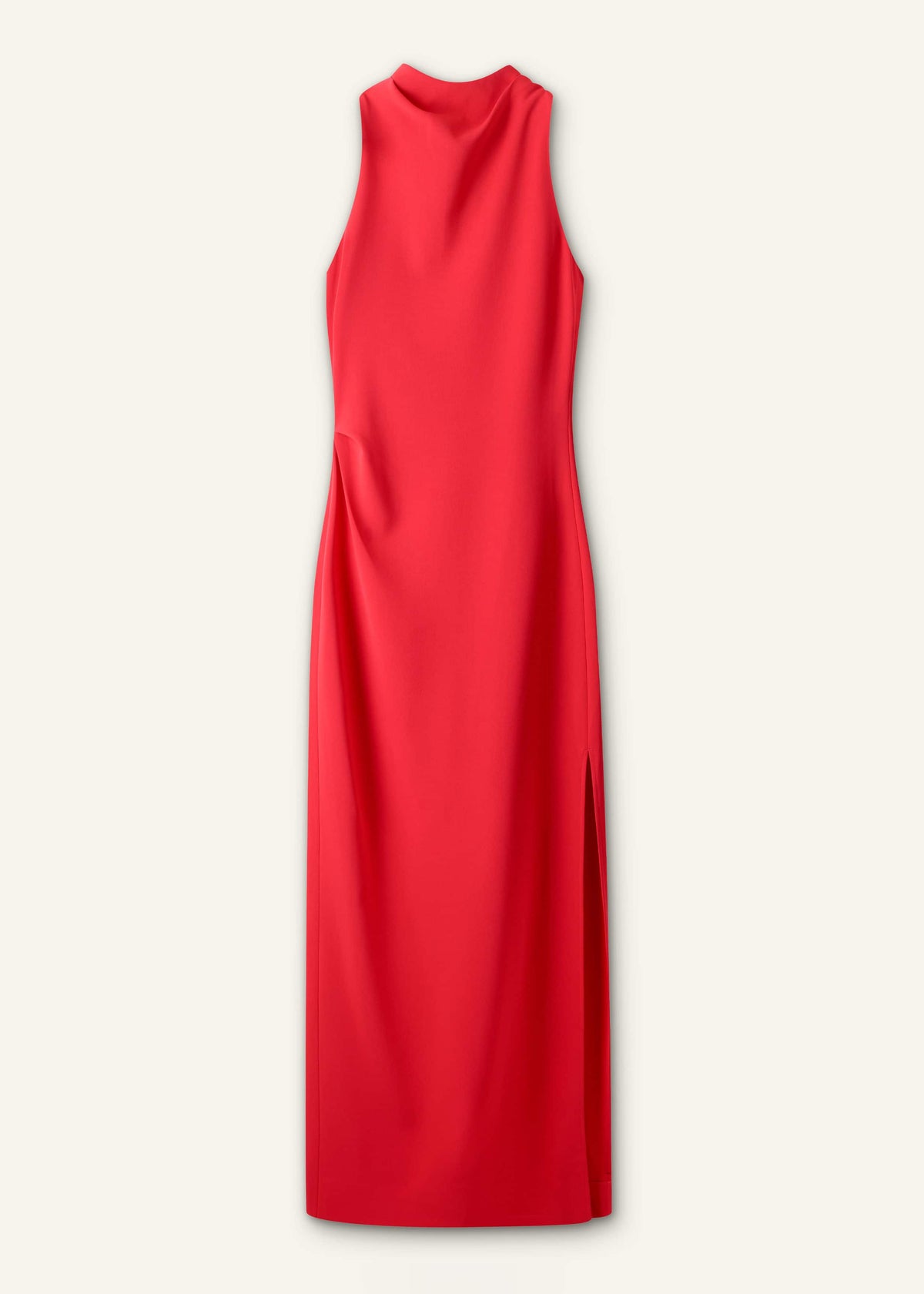 Red Draped Full Length Dress | ME+EM