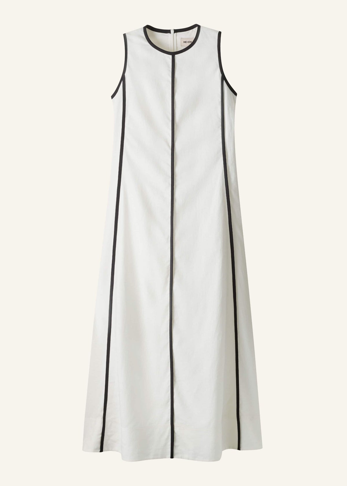 White Crease-Less Linen Effortless Maxi Dress | ME+EM
