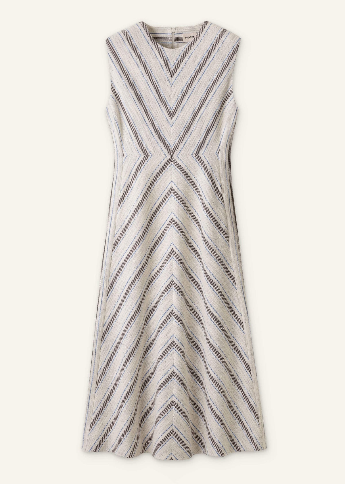 Light Cream Fit + Flare Midi Dress | ME+EM