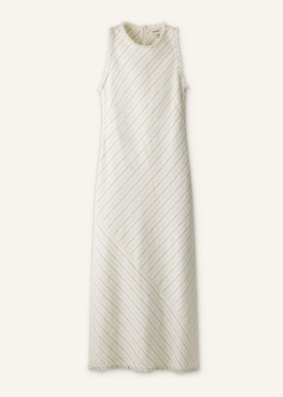 Ivory Striped Bias Cut Maxi Dress | ME+EM
