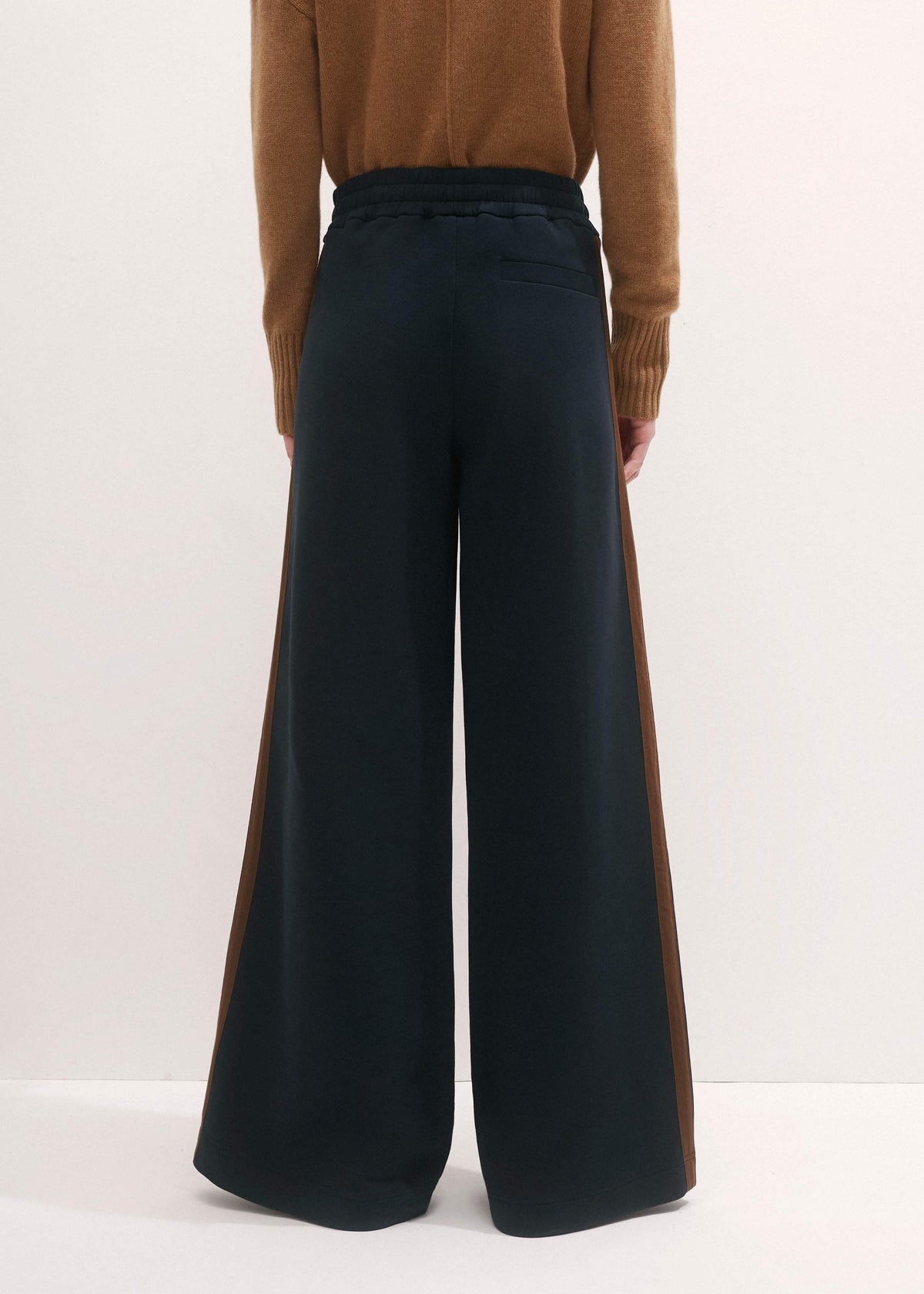 Navy Side Stripe Stretch Jersey Icon Track Pant | ME+EM
