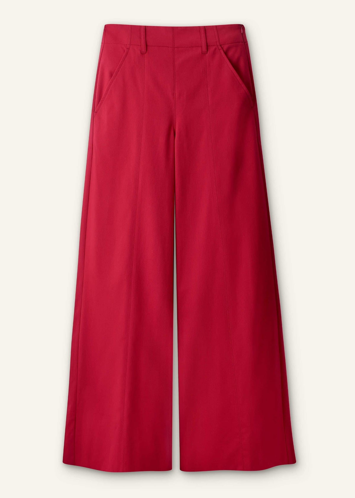 Red High Waist Wide-Leg Pant | ME+EM