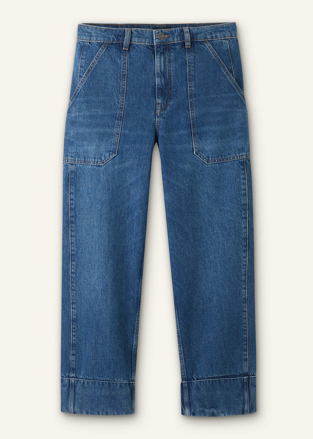 Dark Wash Turn-Up Straight Jean | ME+EM