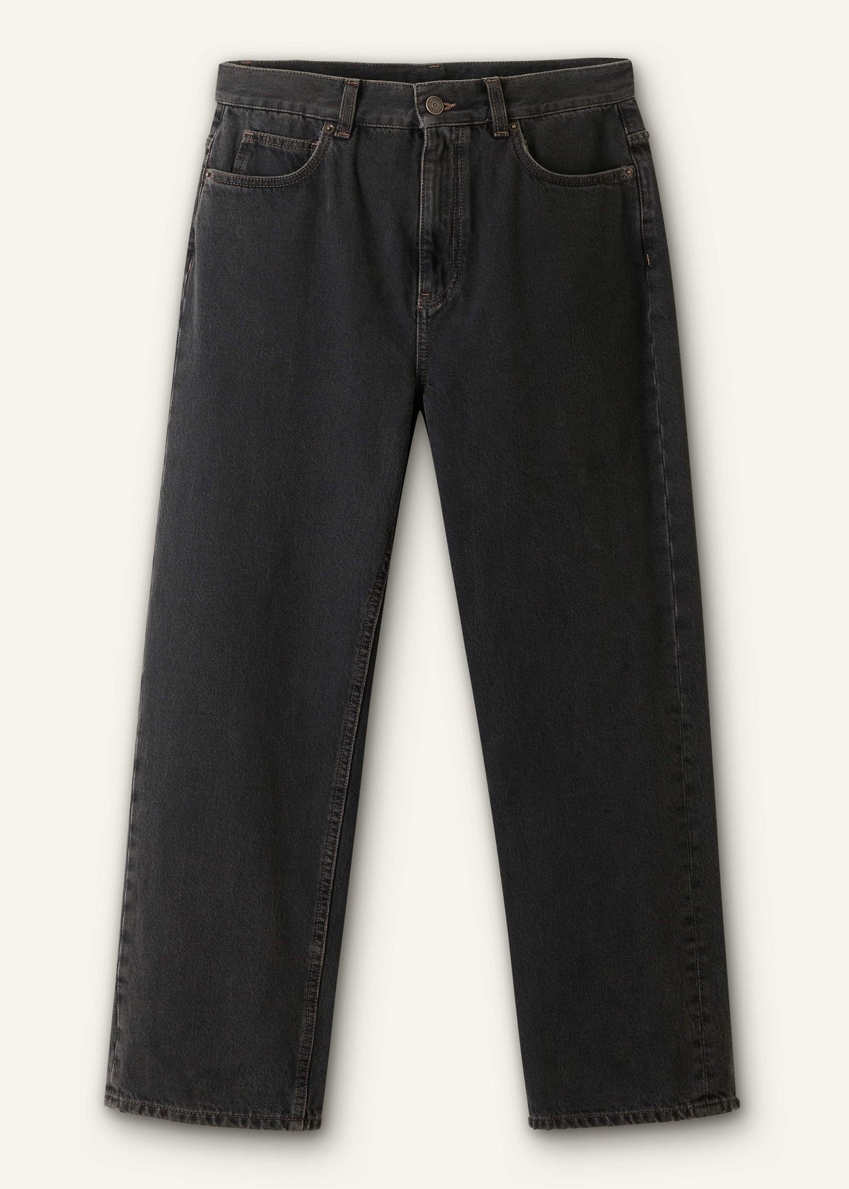 Black Straight Cropped Relaxed Jean | ME+EM