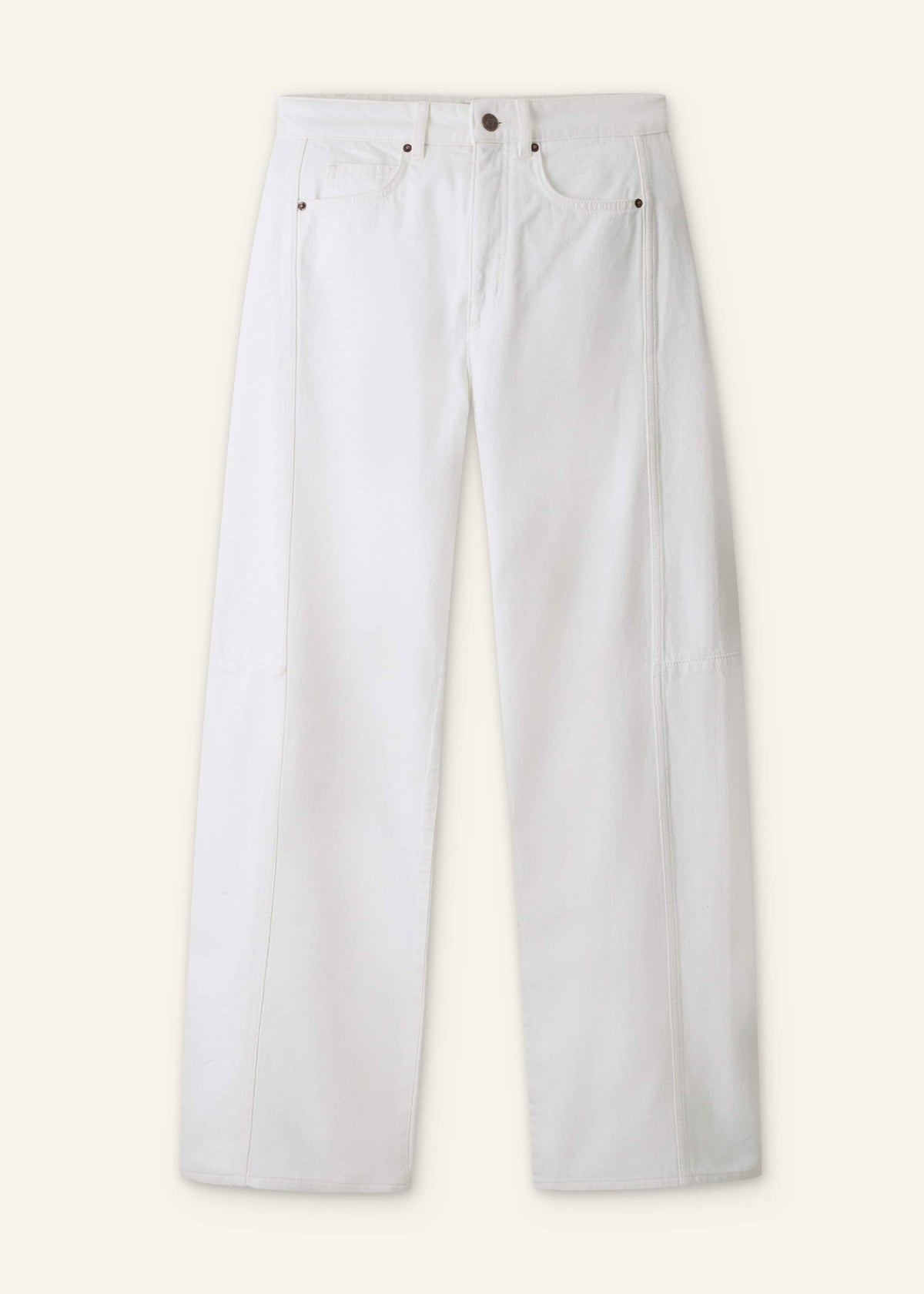 White Exaggerated Taper Jean | ME+EM