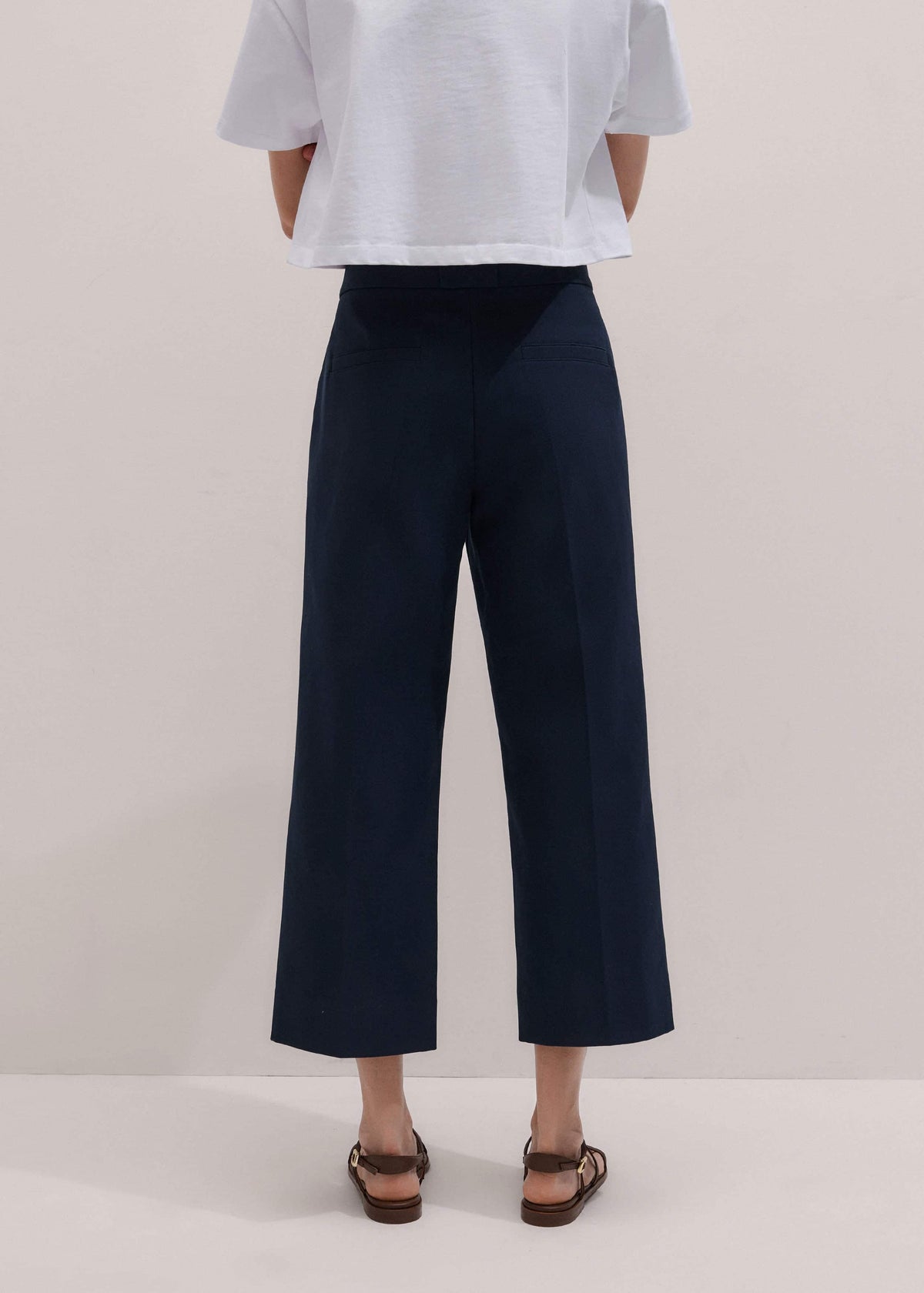 Navy Straight Crop Pant | ME+EM