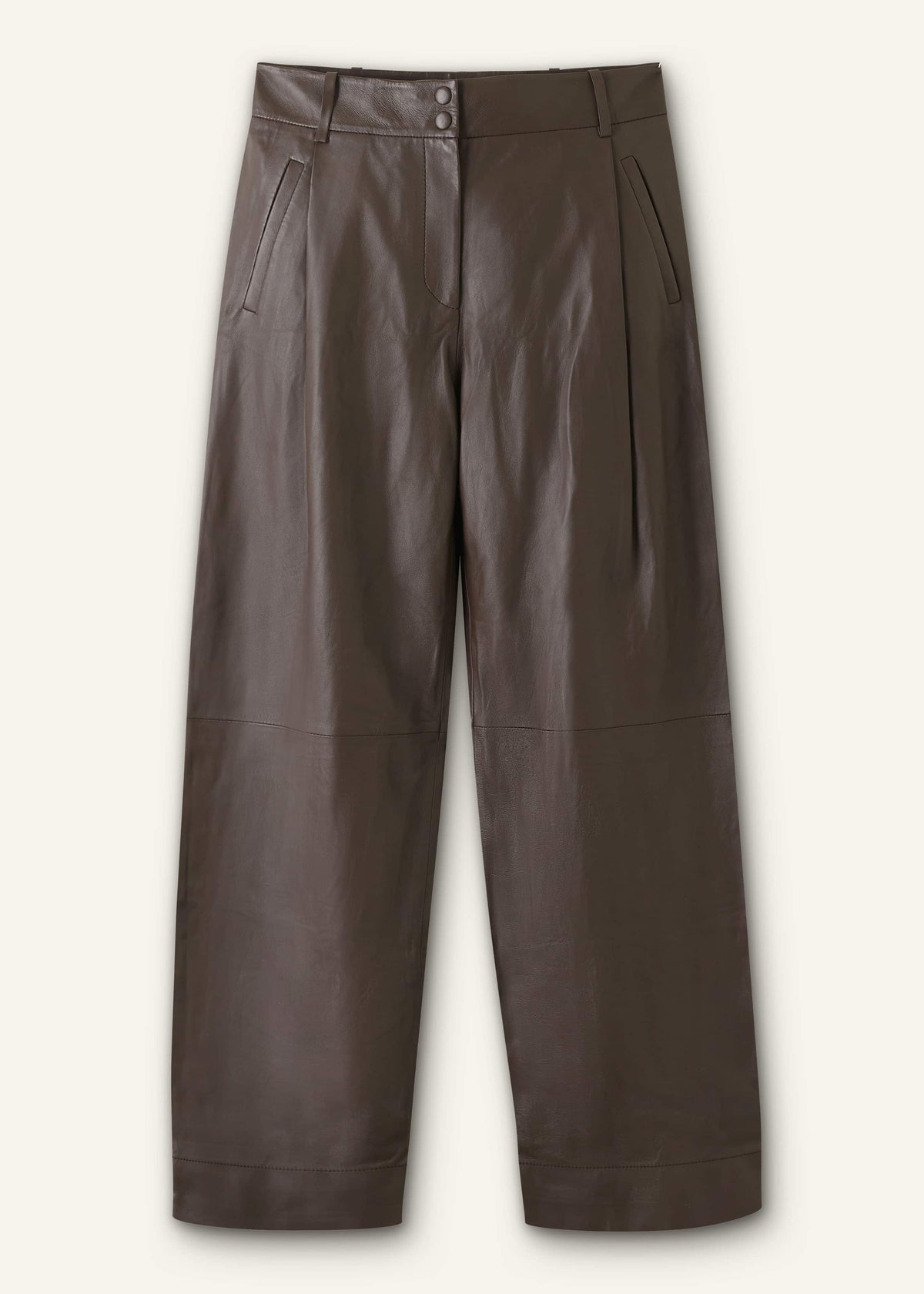 Brown Leather Clever Tapered Pant | ME+EM