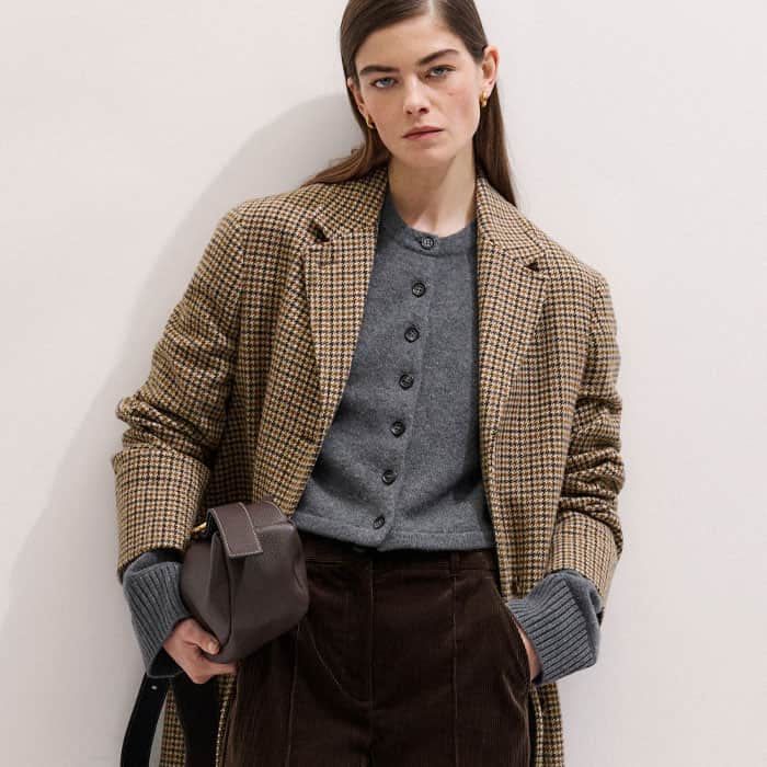 Brown Italian Cord Straight Crop Pant | ME+EM
