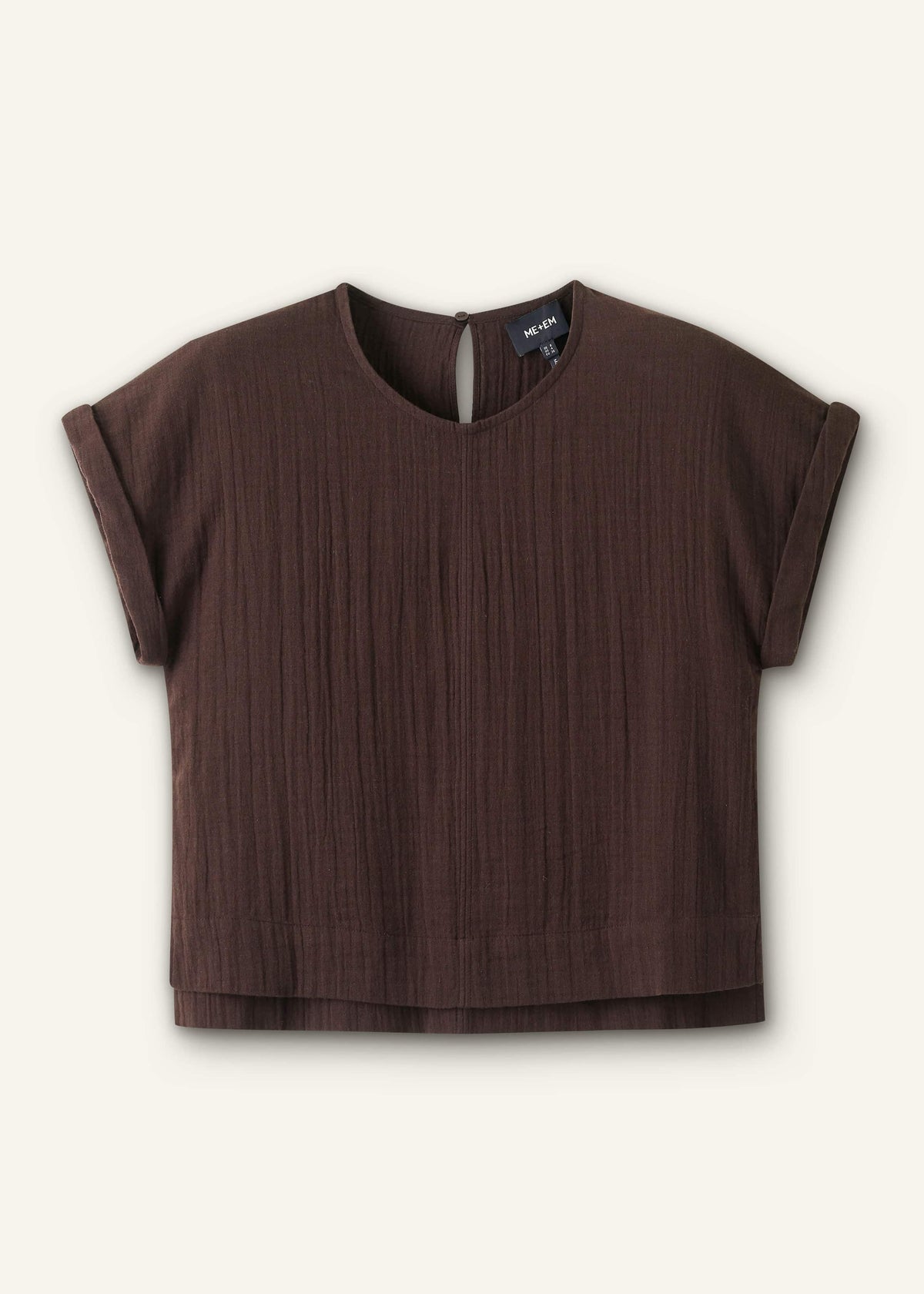 Brown Cheesecloth T-Shirt | ME+EM