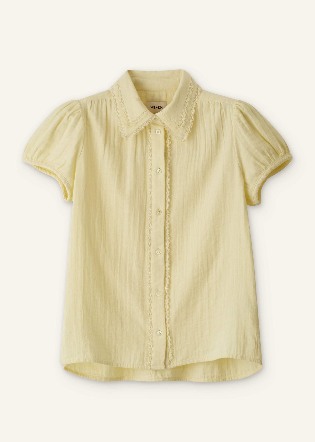 Yellow Cheesecloth Straight Summer Blouse | ME+EM
