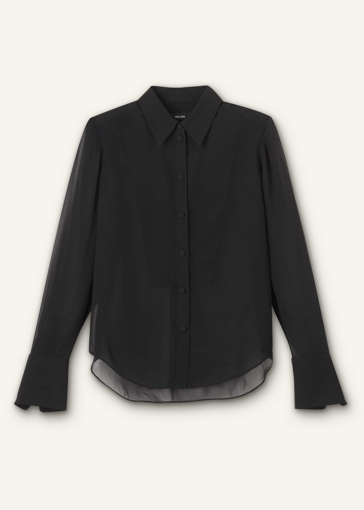 Black Sheer Silk Evening Blouse | ME+EM