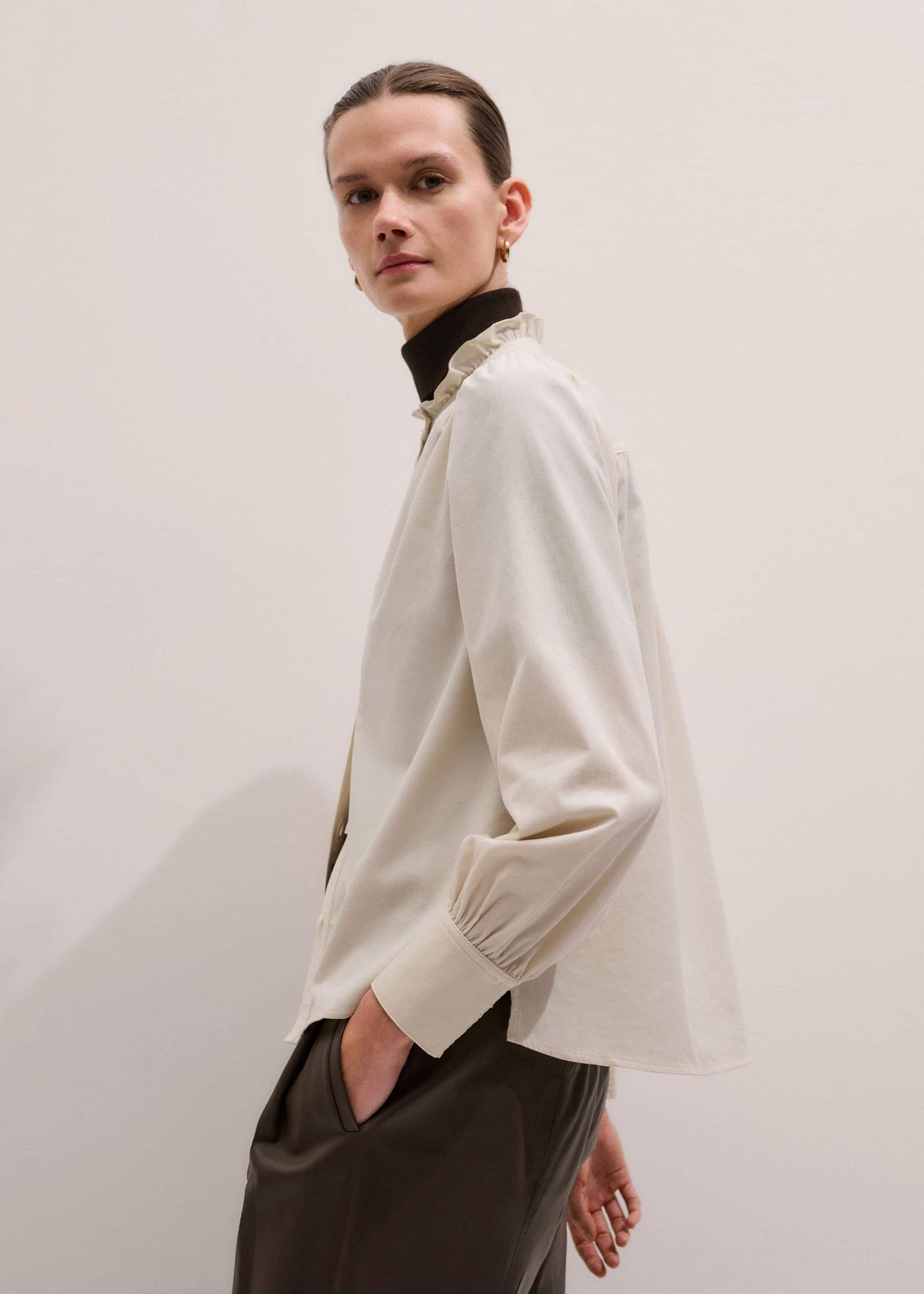 Cream Super Soft Micro Cord Blouse | ME+EM