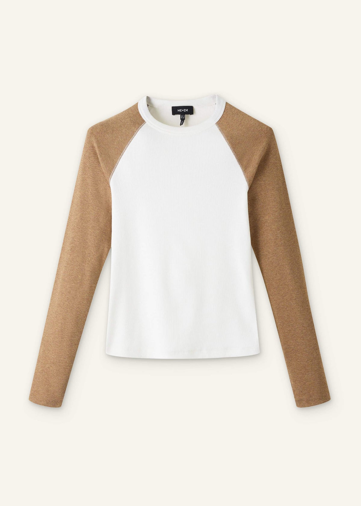 Cream Ultimate Slim Baseball Top | ME+EM