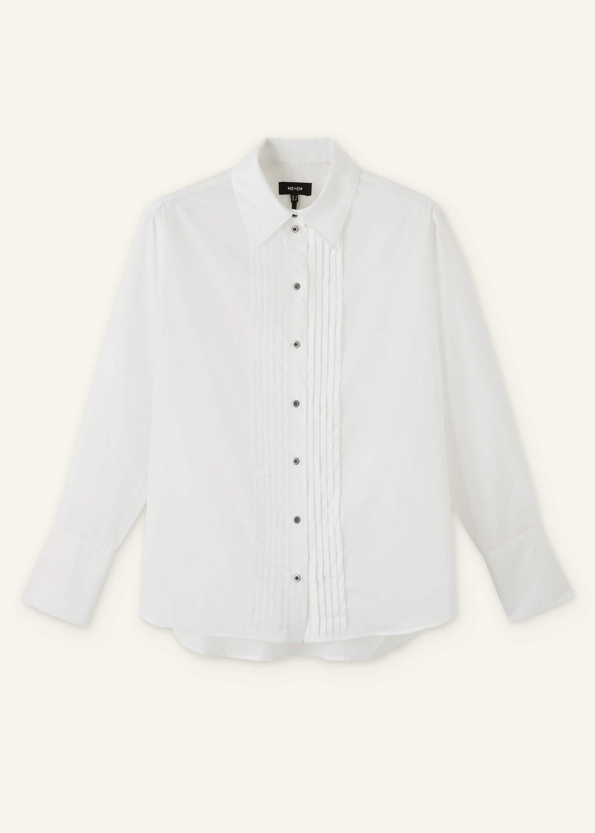 White Relaxed Tux Shirt | ME+EM