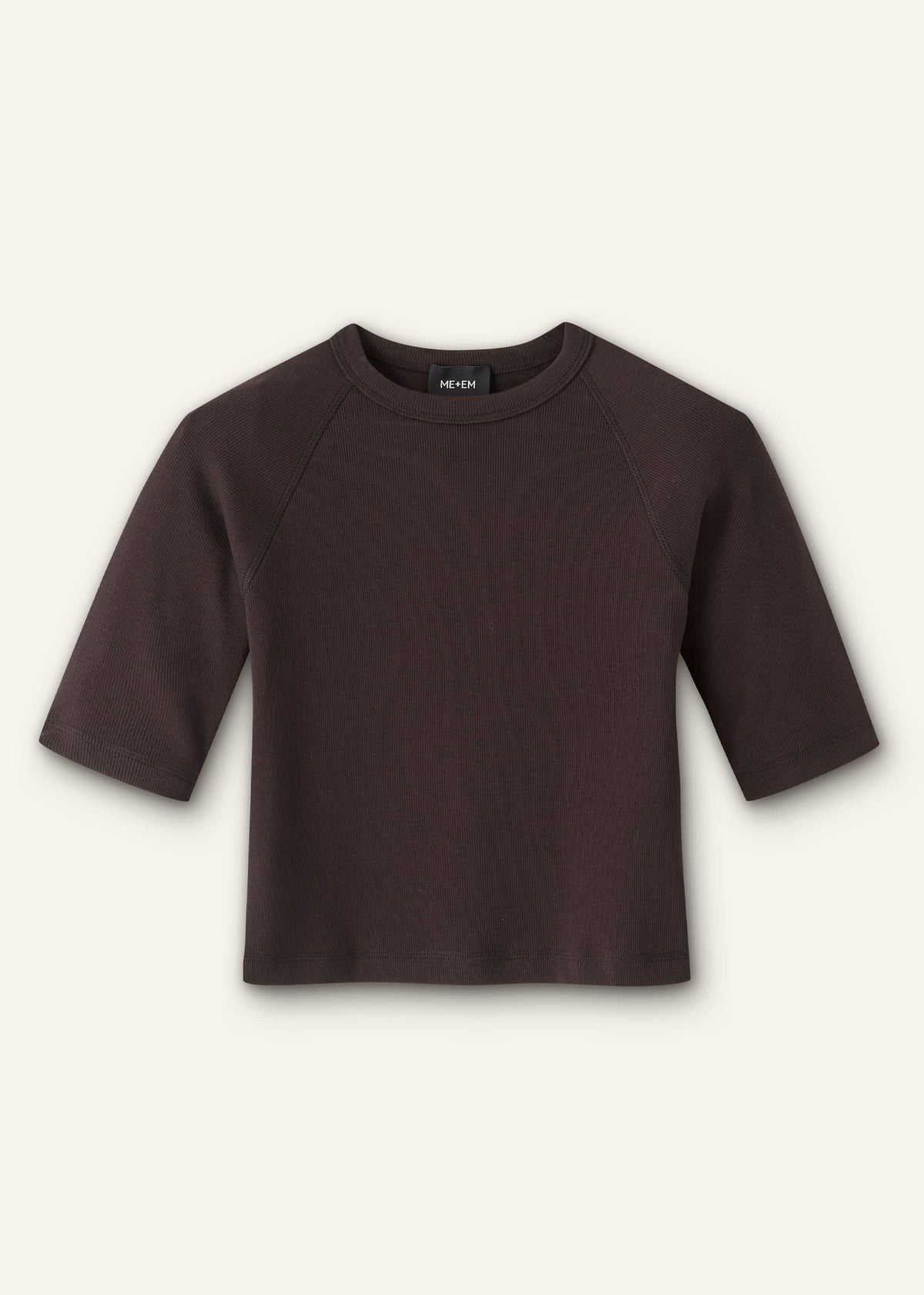 Brown Raglan Crop Tee | ME+EM