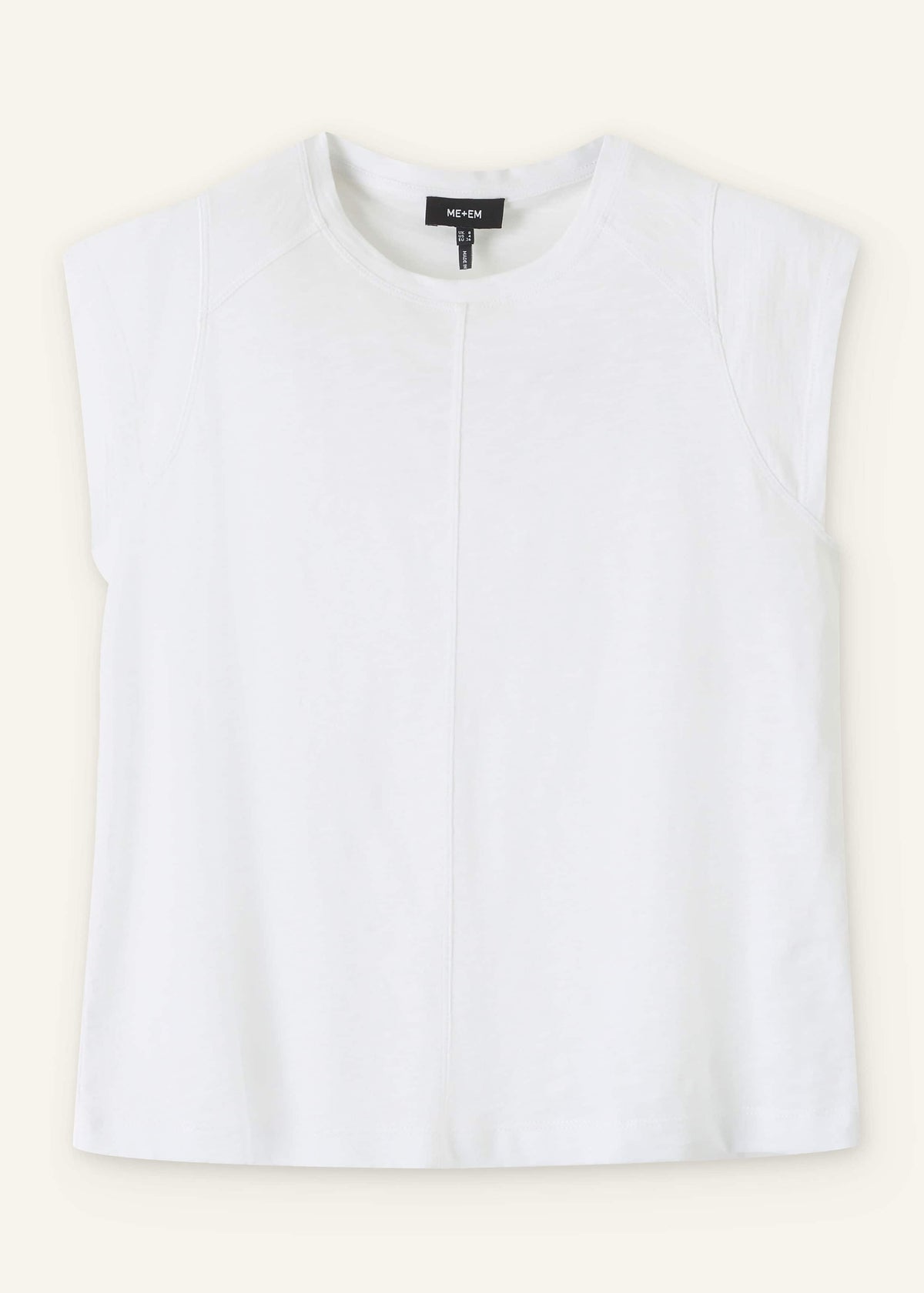 White Cap Sleeve Crew Neck Swing Tee | ME+EM