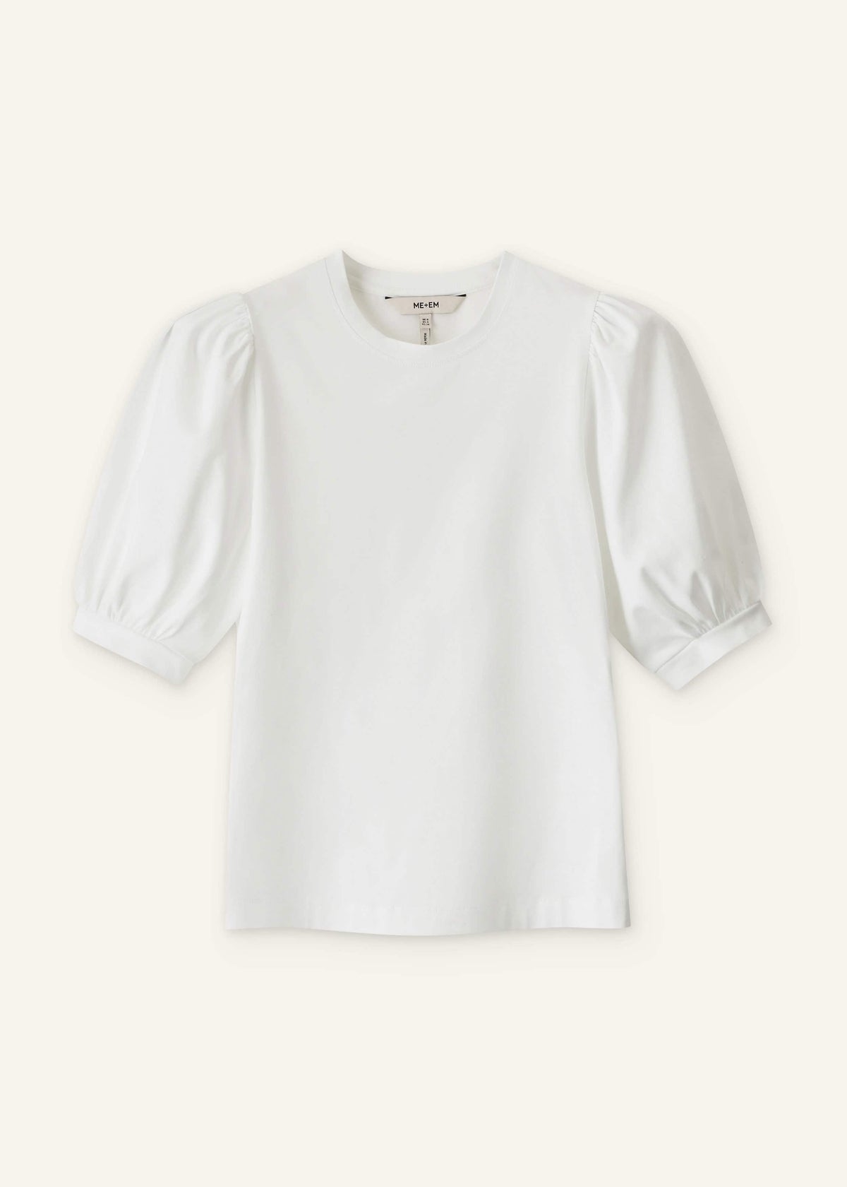 White Feminine Sleeve Tee | ME+EM