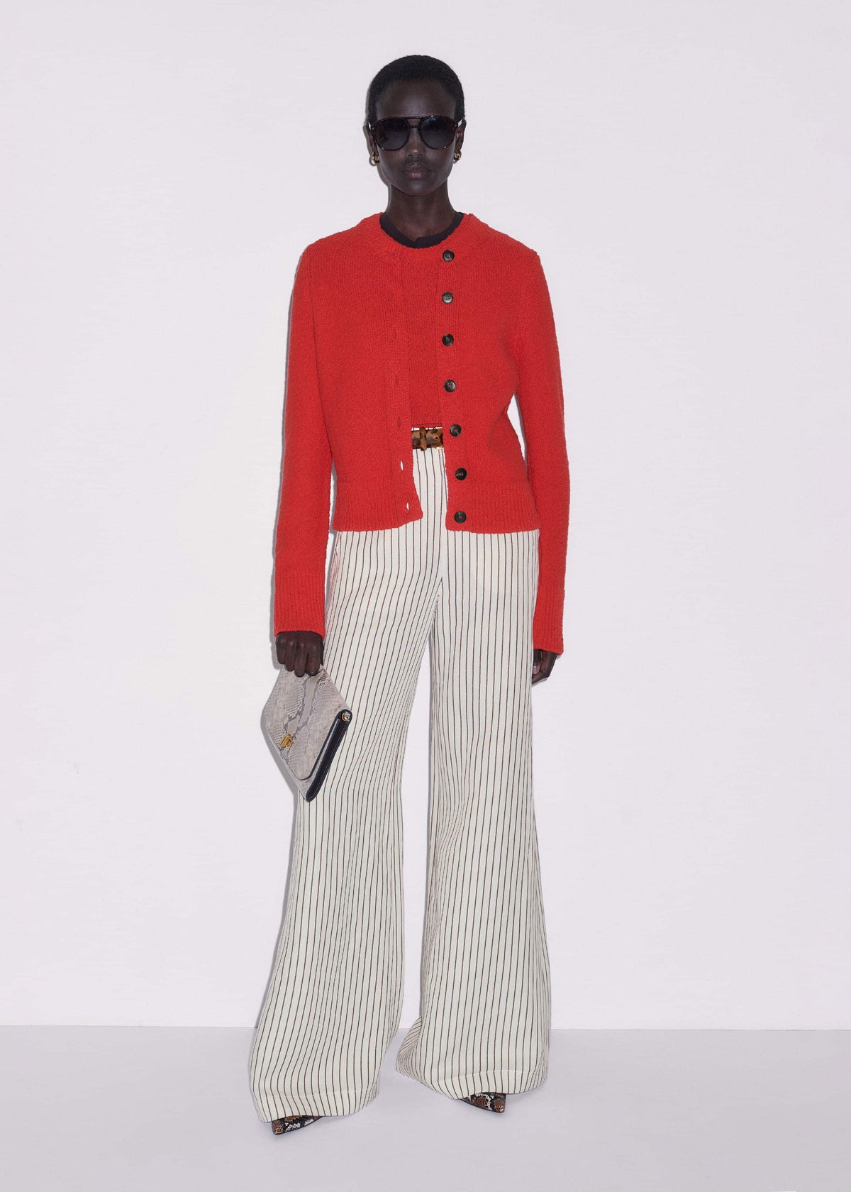 Red Bouclé Straight Baby Tee | ME+EM