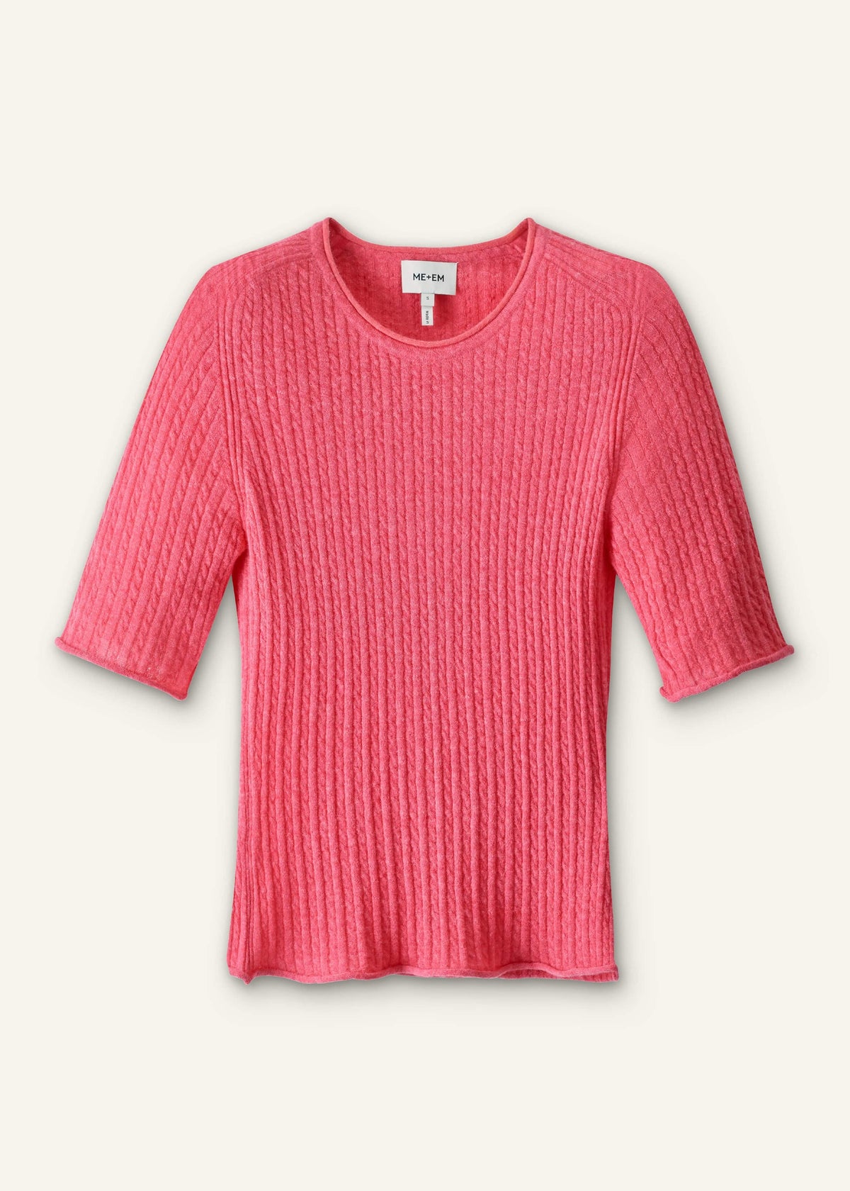 Pink Lofty Cable Slim Tee | ME+EM