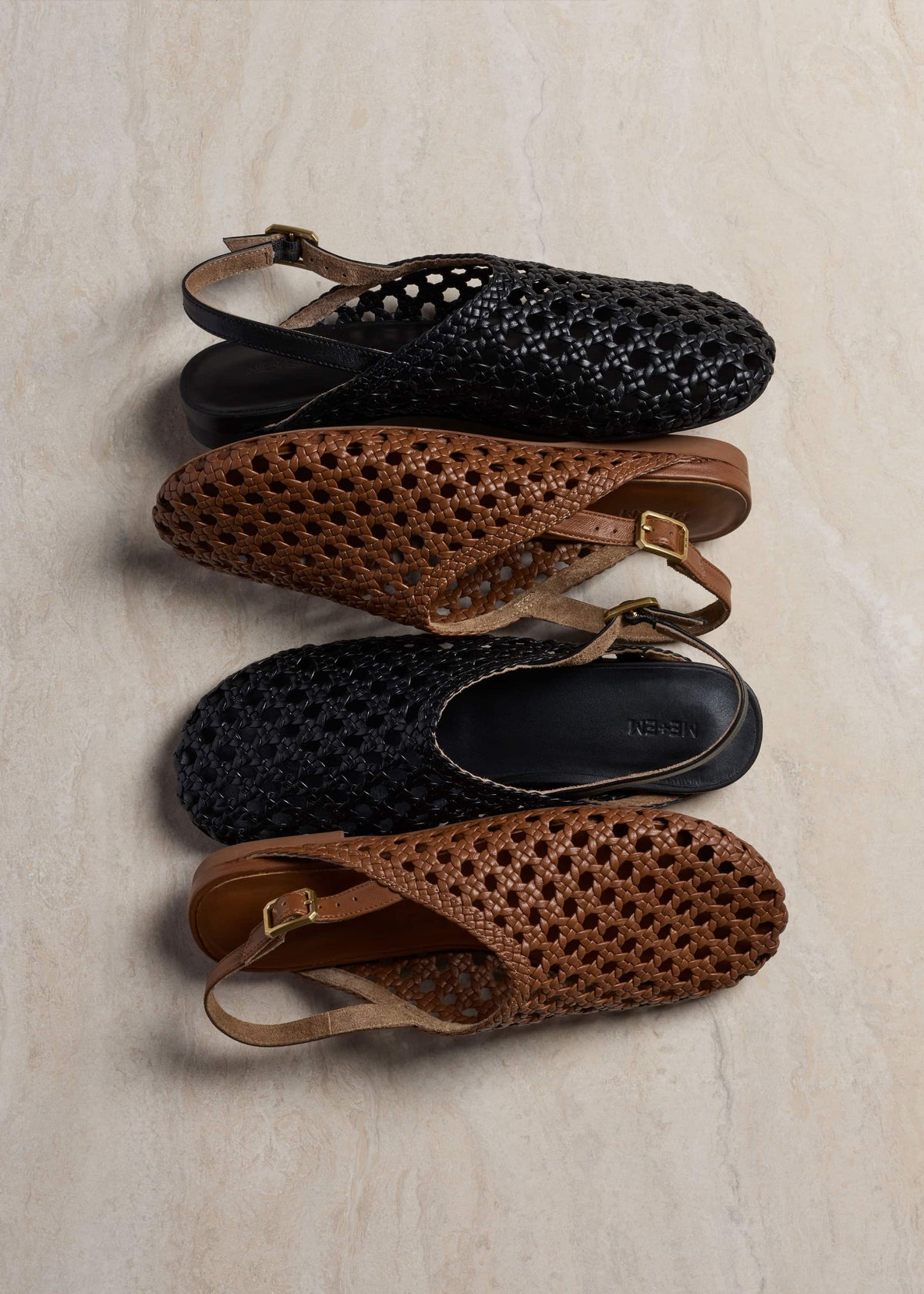 Black Woven Slingback Shoe | ME+EM