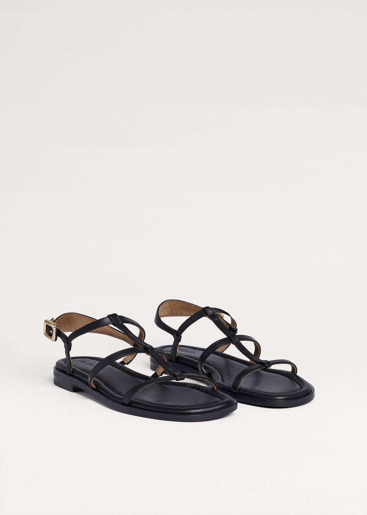 Black Caged Flat Sandal | ME+EM
