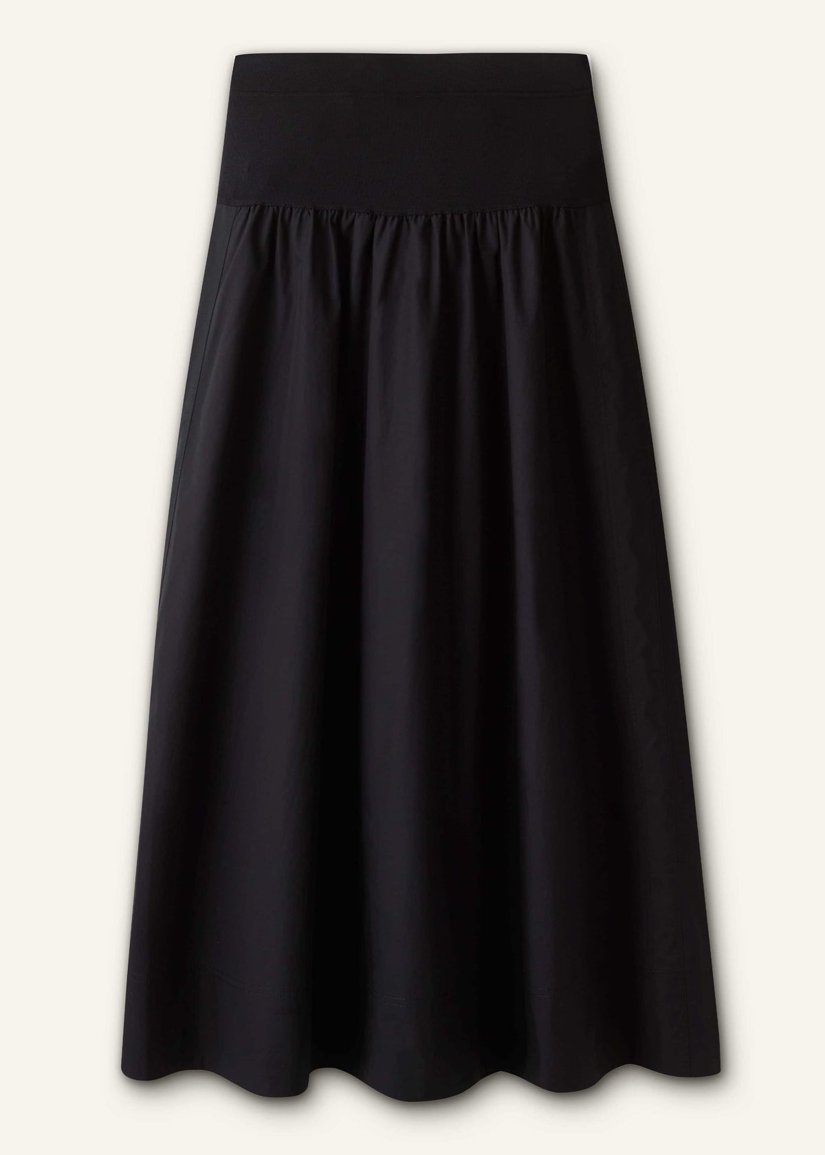 Black Mixed Media Maxi Skirt | ME+EM