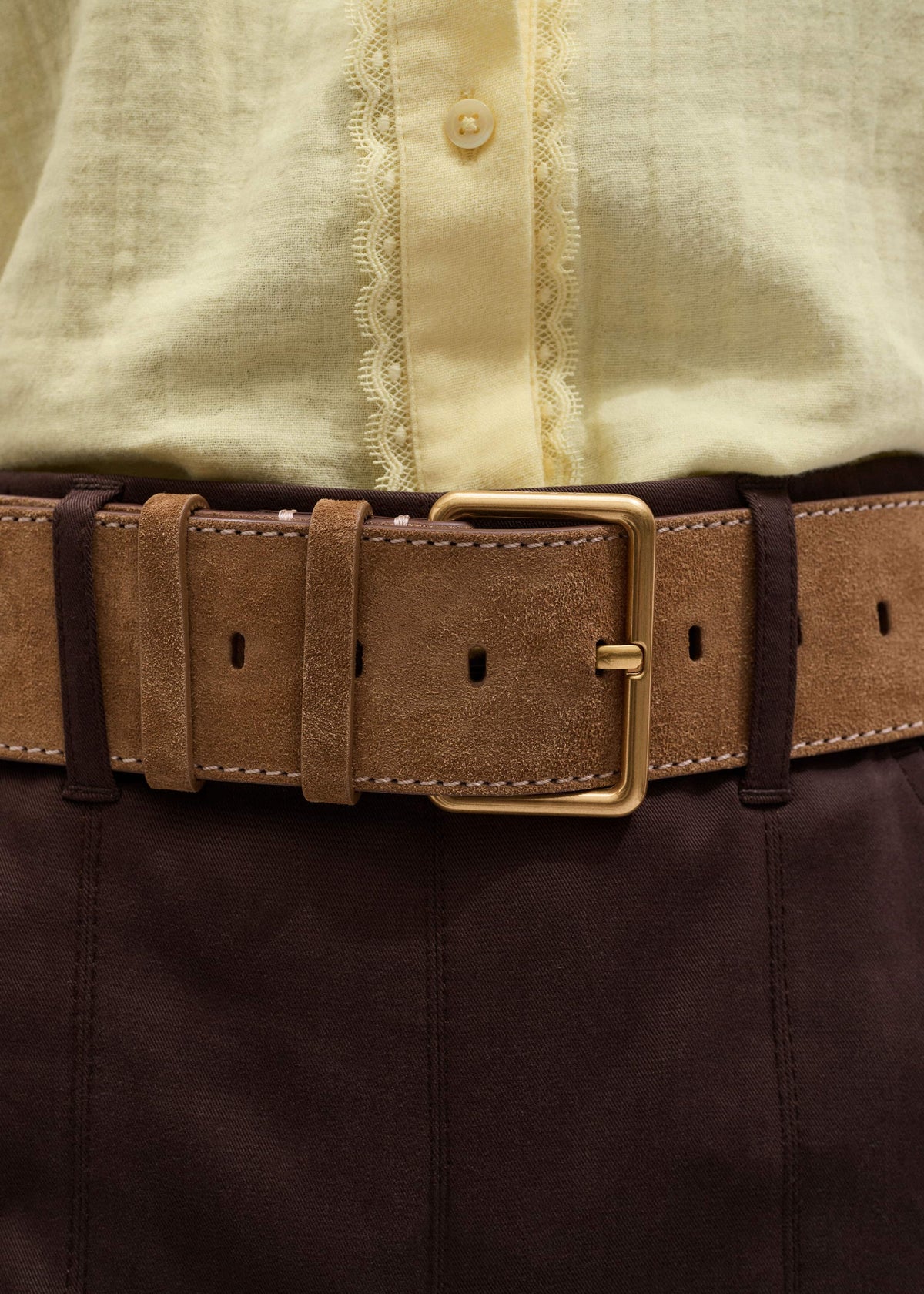 Brown Wide Waist Belt | ME+EM