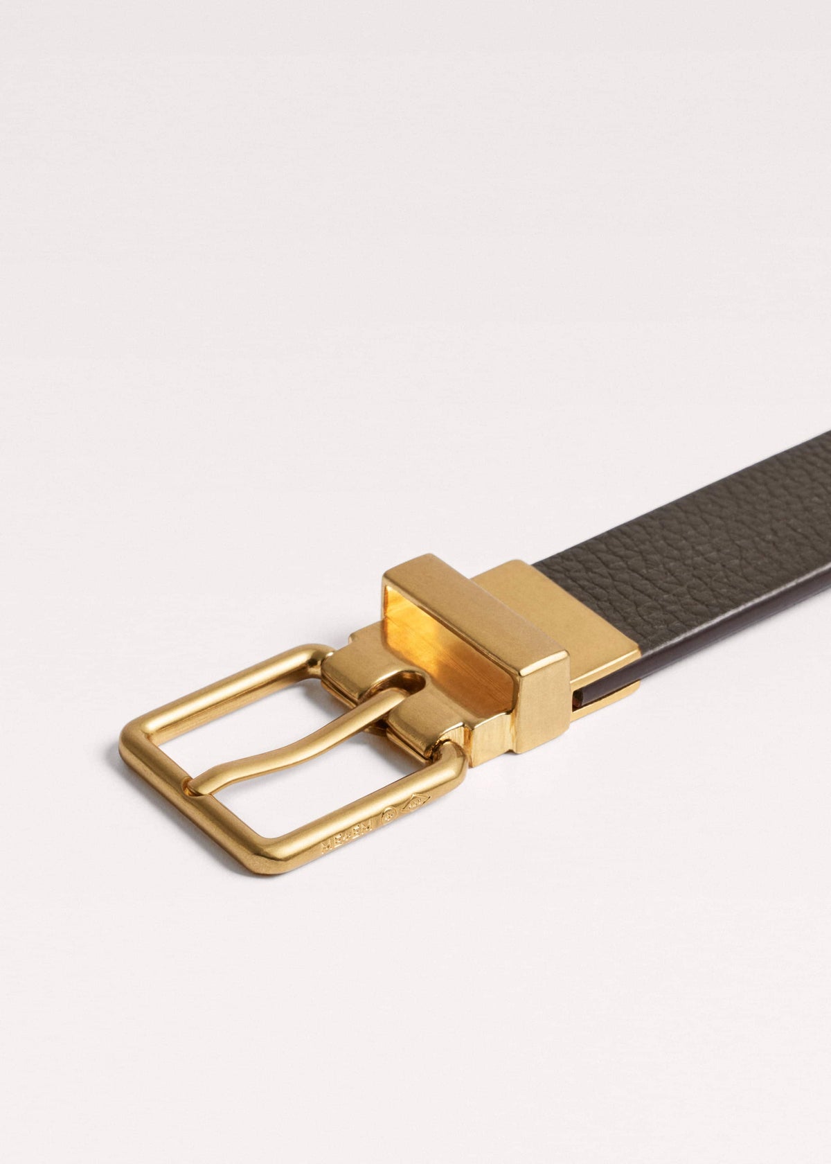 Olive Green Leather Reversible Belt | ME+EM