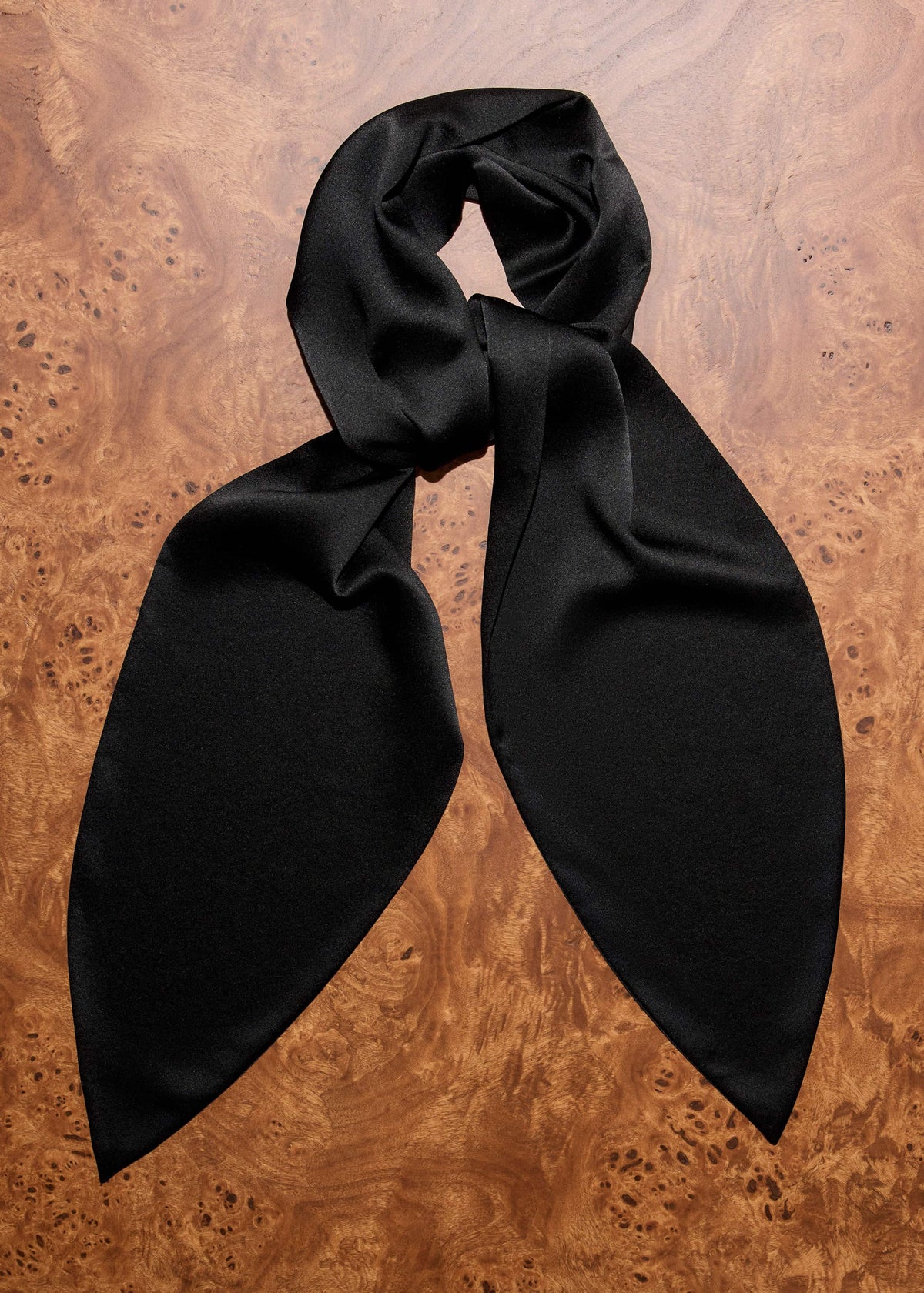 Black Silk Satin Evening Scarf | ME+EM