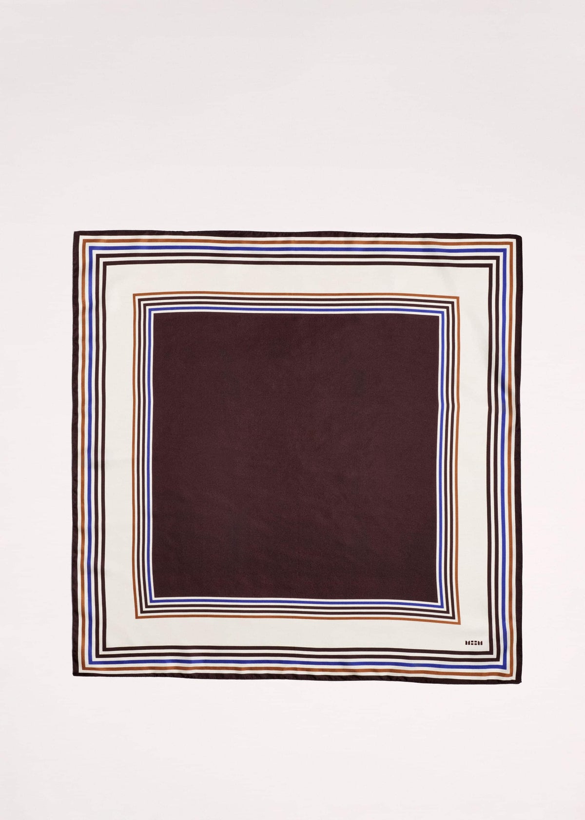 Brown Striped Silk Multi-Border Scarf | ME+EM