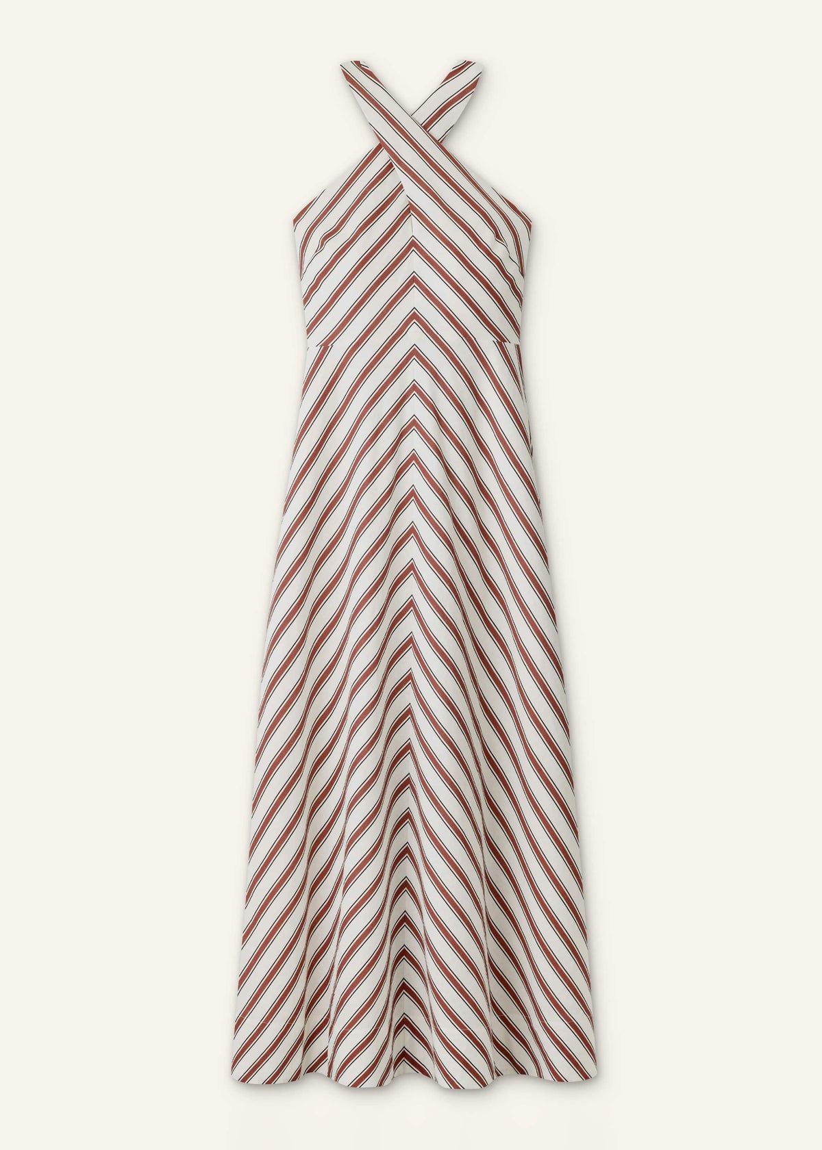 Cream Crease-Less Linen Halterneck Maxi Dress | ME+EM