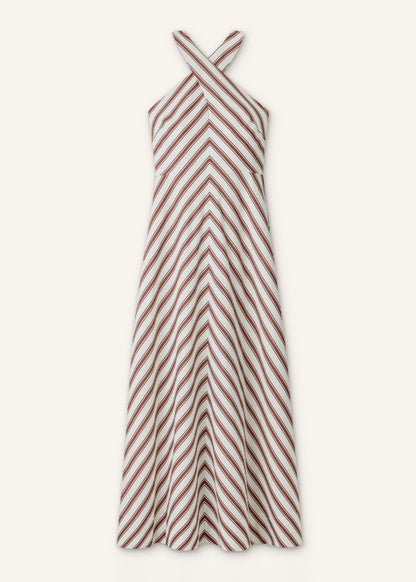 Cream Crease-Less Linen Halterneck Maxi Dress | ME+EM