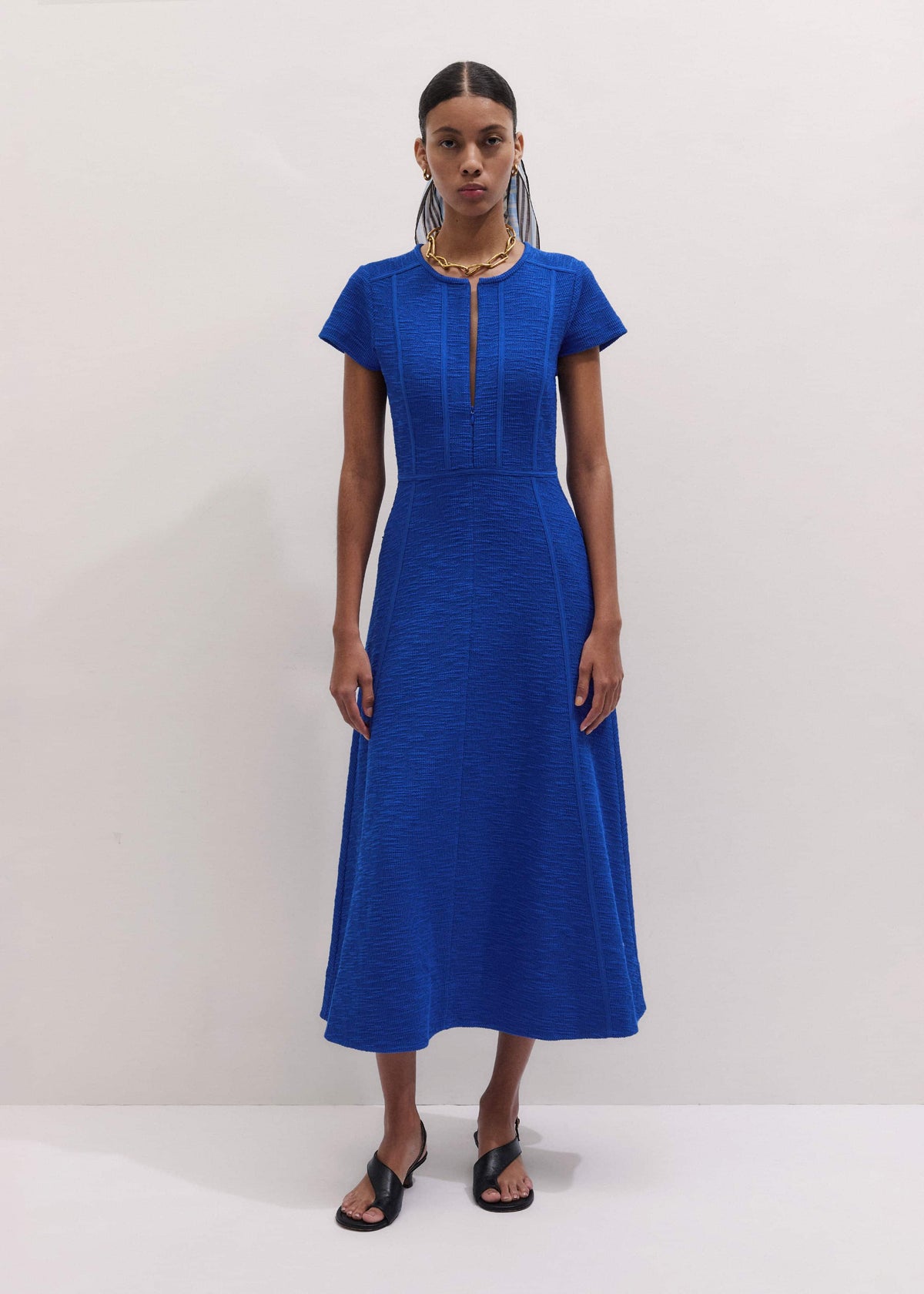 Blue Fit + Flare Maxi Dress | ME+EM