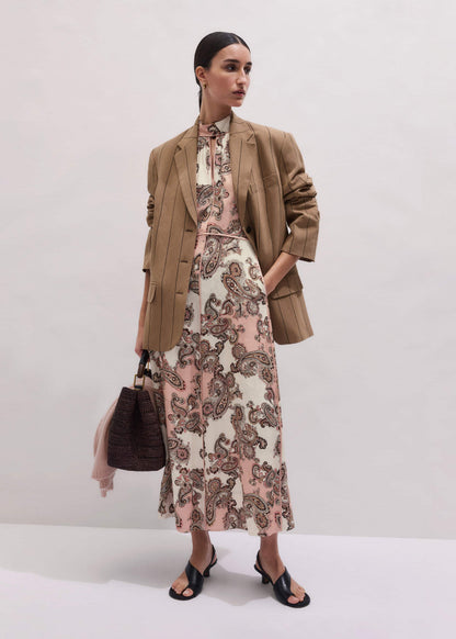 Pink Paisley Print Fit + Flare Maxi Dress | ME+EM