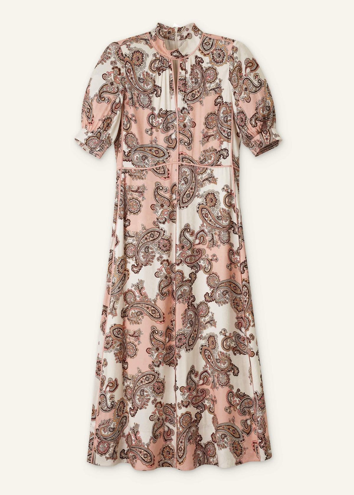 Pink Paisley Print Fit + Flare Maxi Dress | ME+EM