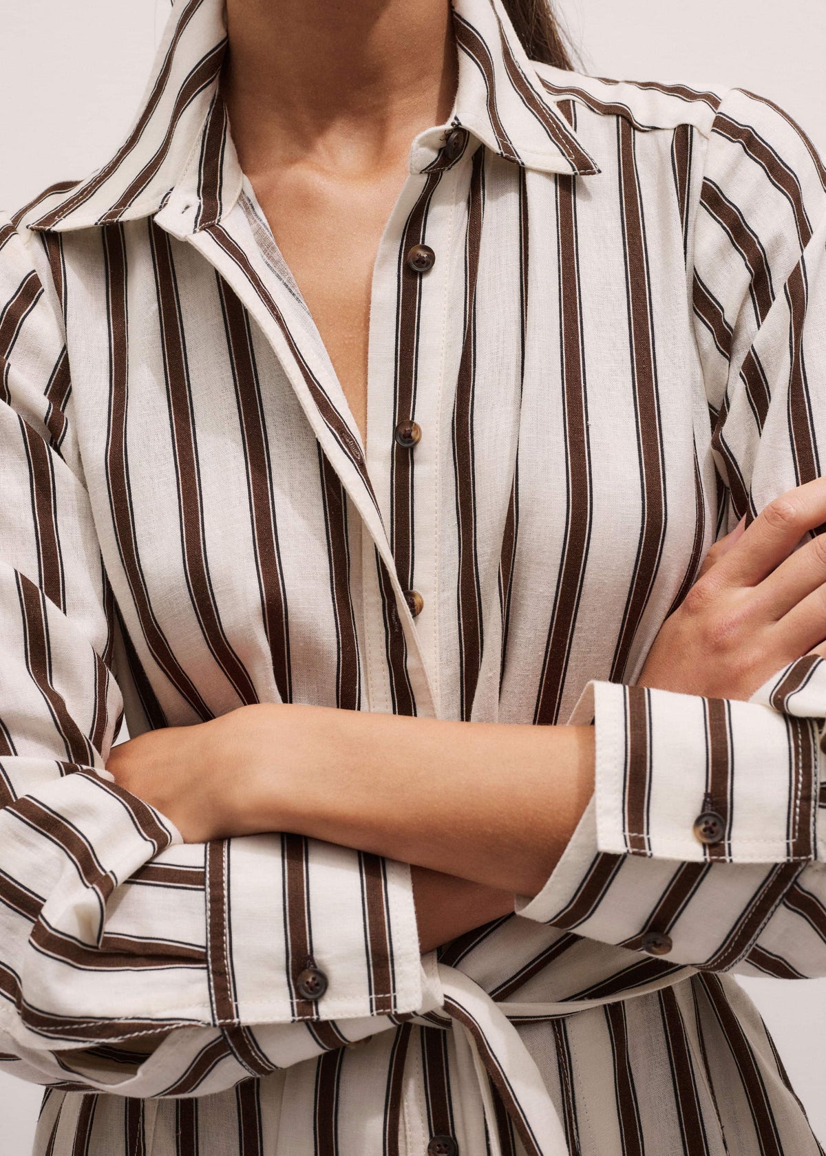 Cream Spring Stripe Maxi Dress + Belt | ME+EM