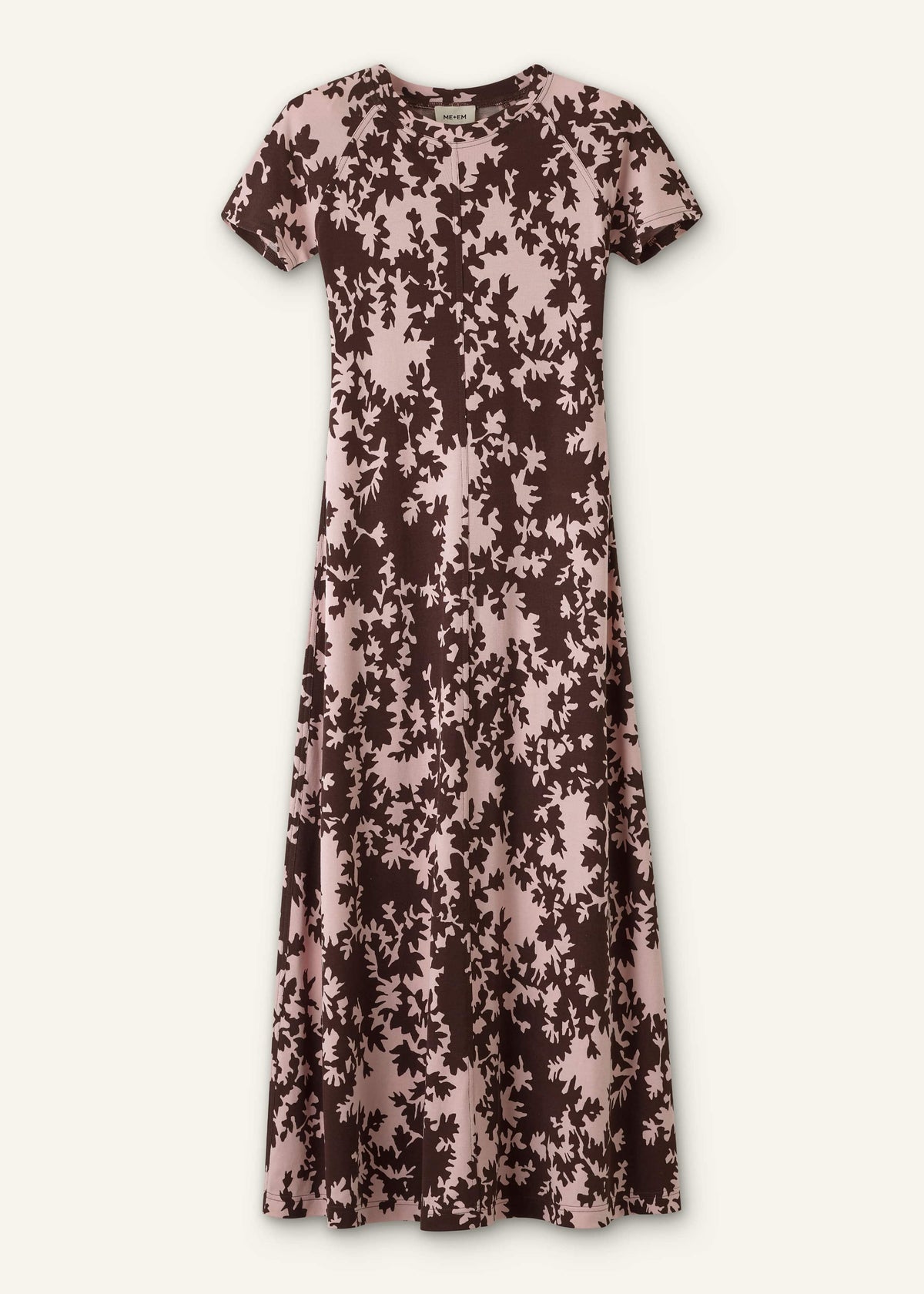 Pink Speckled Bloom Print Contour Maxi Dress | ME+EM