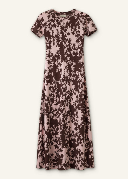 Pink Speckled Bloom Print Contour Maxi Dress | ME+EM