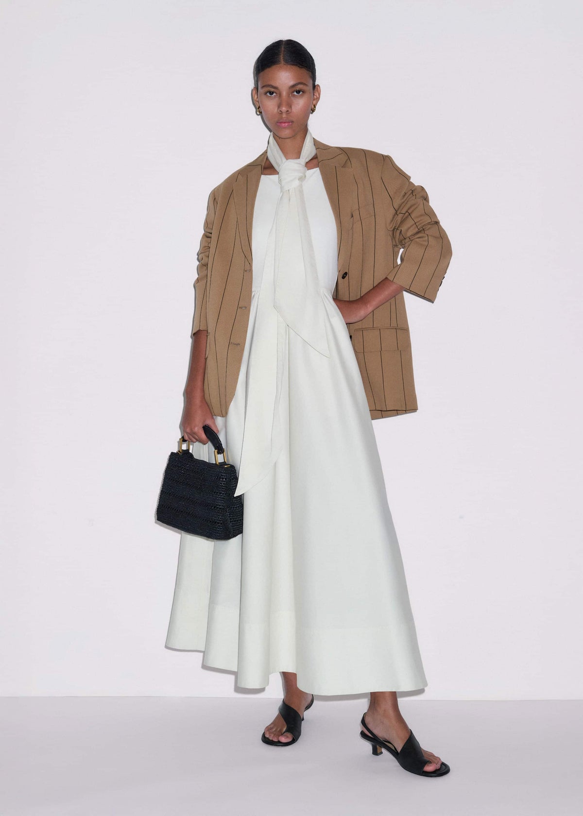 Cream Fit + Flare Maxi Dress | ME+EM