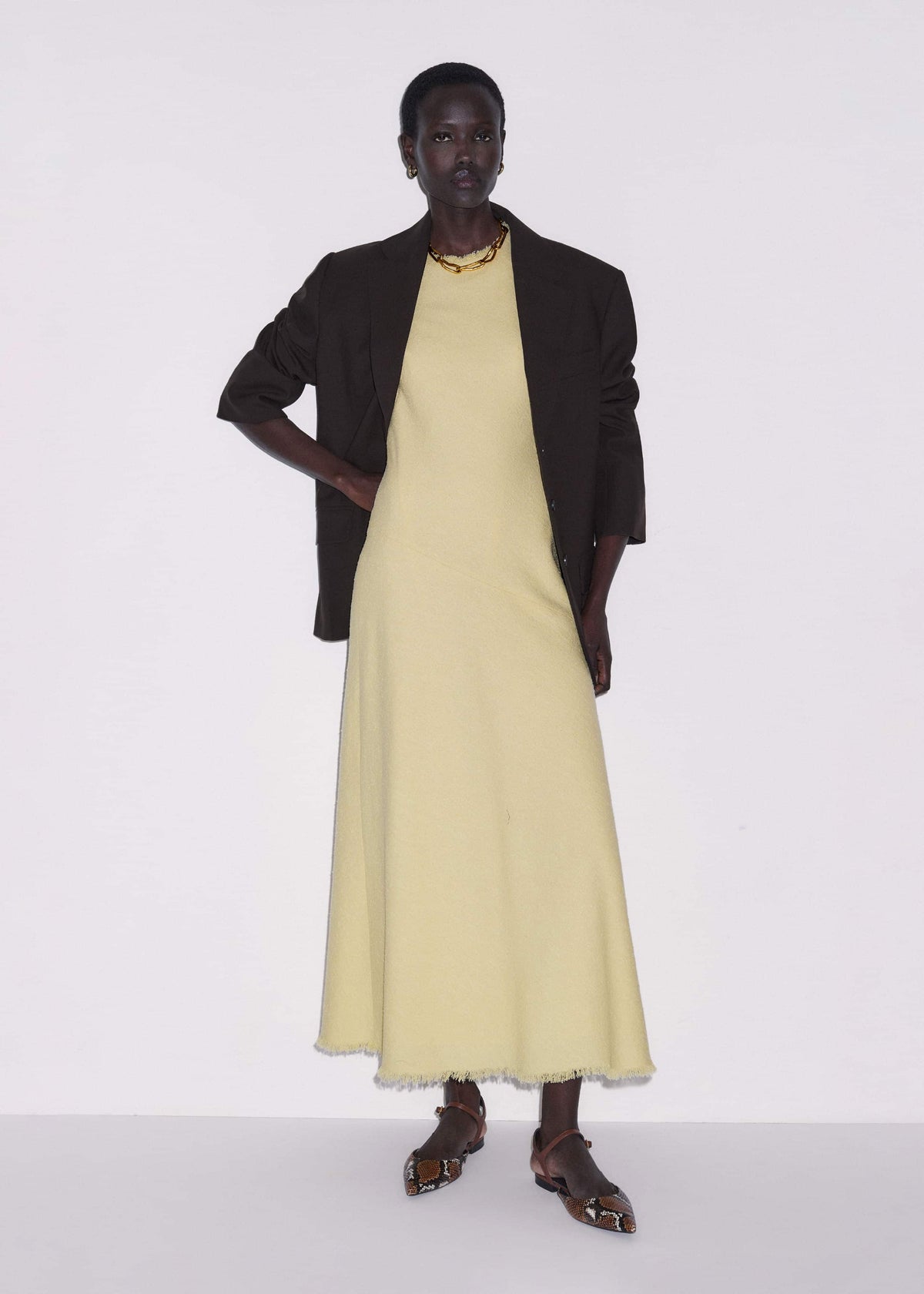 Yellow Bias Cut Maxi Dress | ME+EM