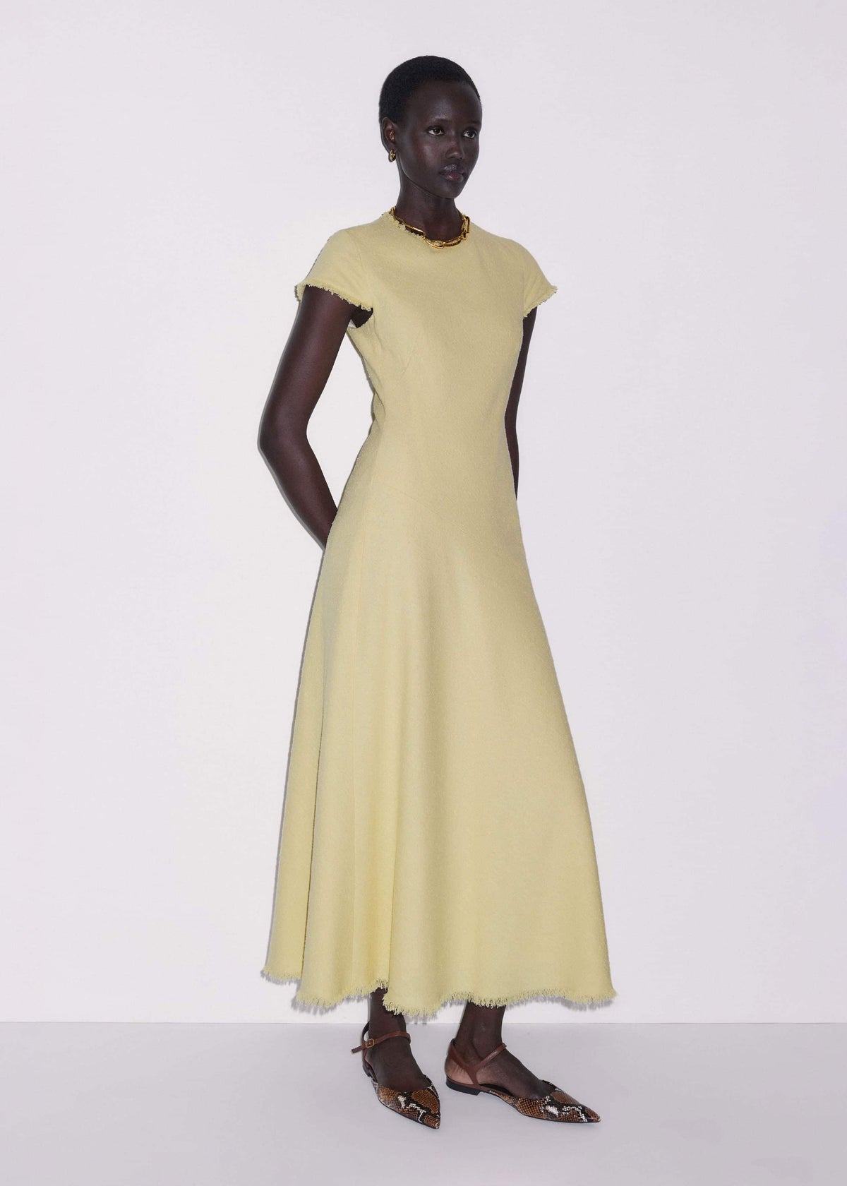 Yellow Bias Cut Maxi Dress | ME+EM
