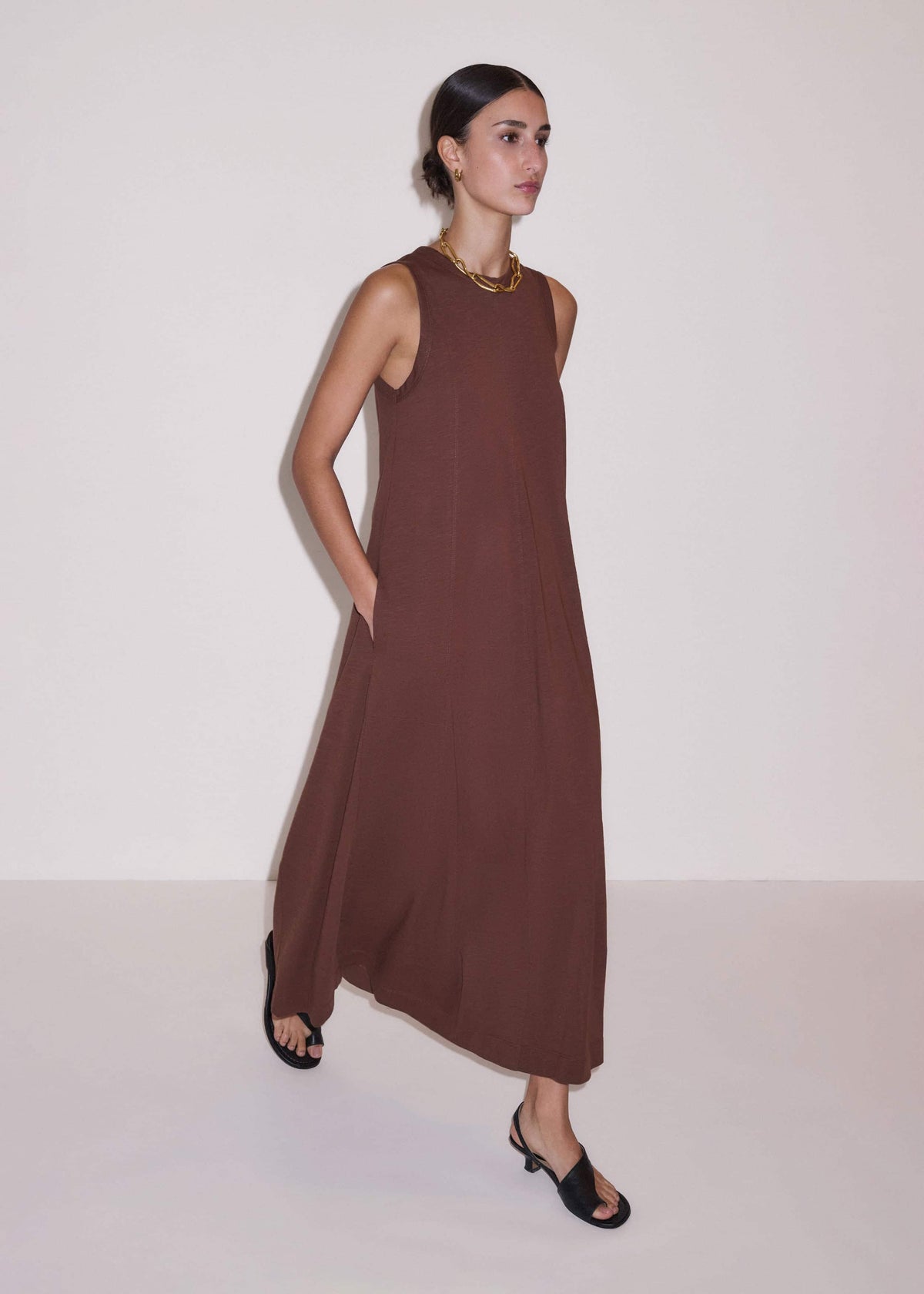 Cinnamon Brown Maxi Swing Dress | ME+EM