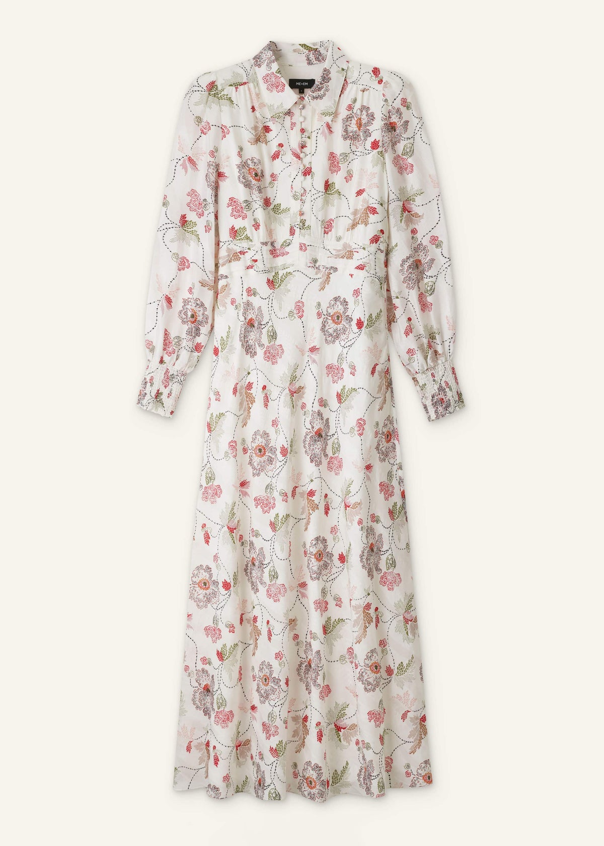Cream Fit + Flare Maxi Dress | ME+EM