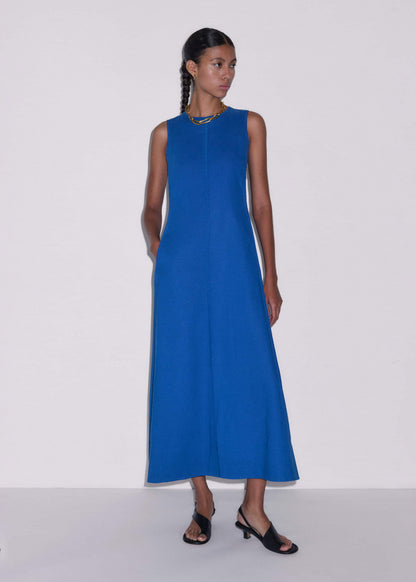 Blue Crease-Less Linen Effortless Maxi Dress | ME+EM