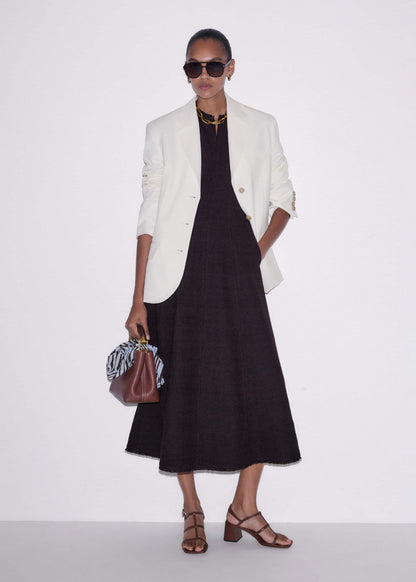 Brown Desk-To-Dinner Fit And Flare Maxi Dress | ME+EM