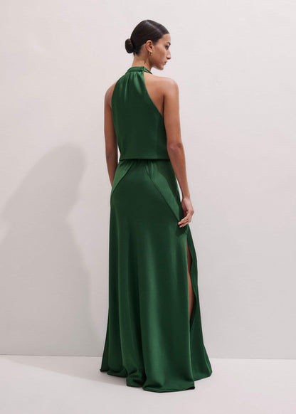 Green Beautifully Draped Full-Length Dress | ME+EM