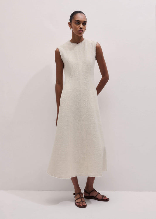 Cream Desk-To-Dinner Fit And Flare Maxi Dress | ME+EM