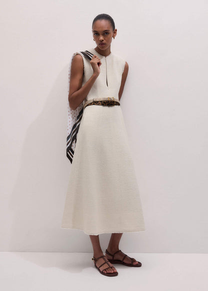 Cream Desk-To-Dinner Fit And Flare Maxi Dress | ME+EM