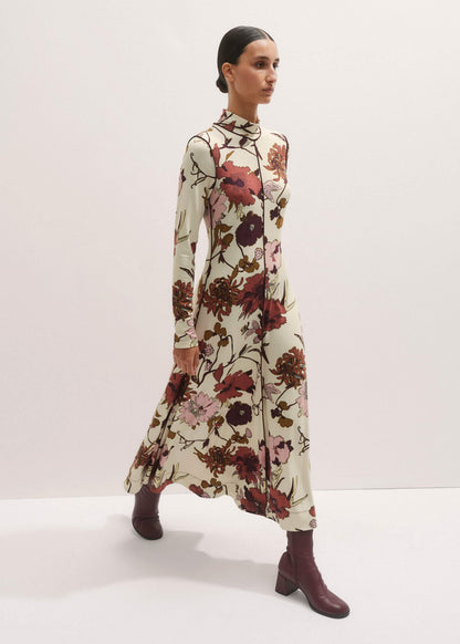 Cream High Neck Jersey Maxi Dress | ME+EM