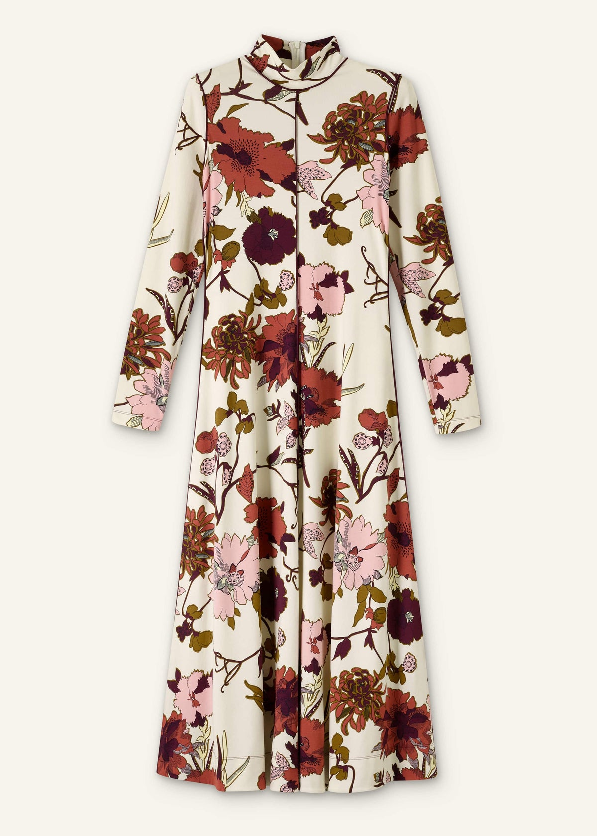 Cream High Neck Jersey Maxi Dress | ME+EM